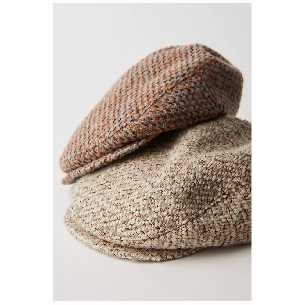 Free People Tweed Newsboy Cap NWT Wool Blend Ivy Driver Hat Boho Grandpa Core
